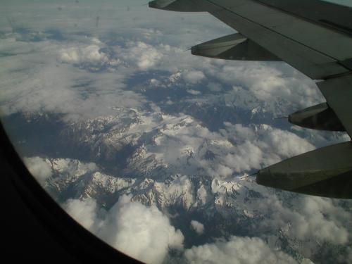 Rocky Mountains aus Flugzeug beim Flug Toronto - Vancouver